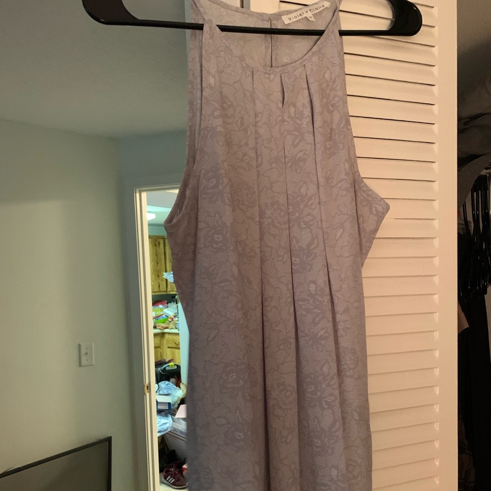 Grey floral print tank